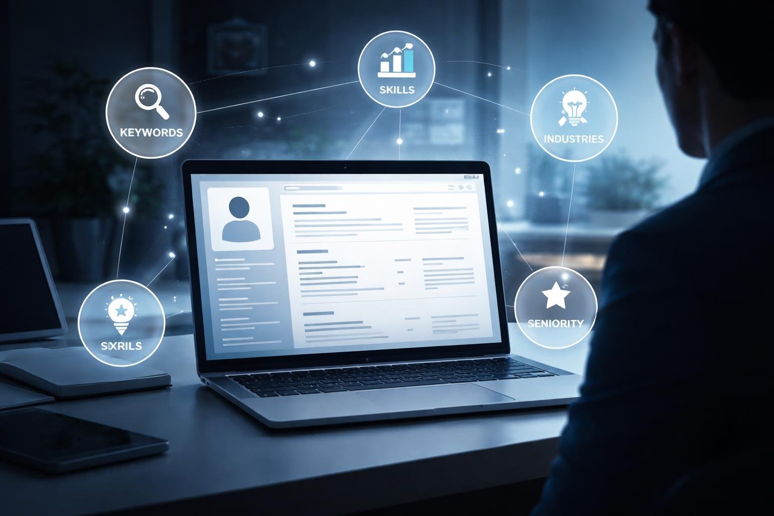 LinkedIn profil optimalizálása vizuálisan és szövegben, fejvadászok könnyen rátalálnak releváns pozíciókhoz kapcsolódó kulcsszavak.
