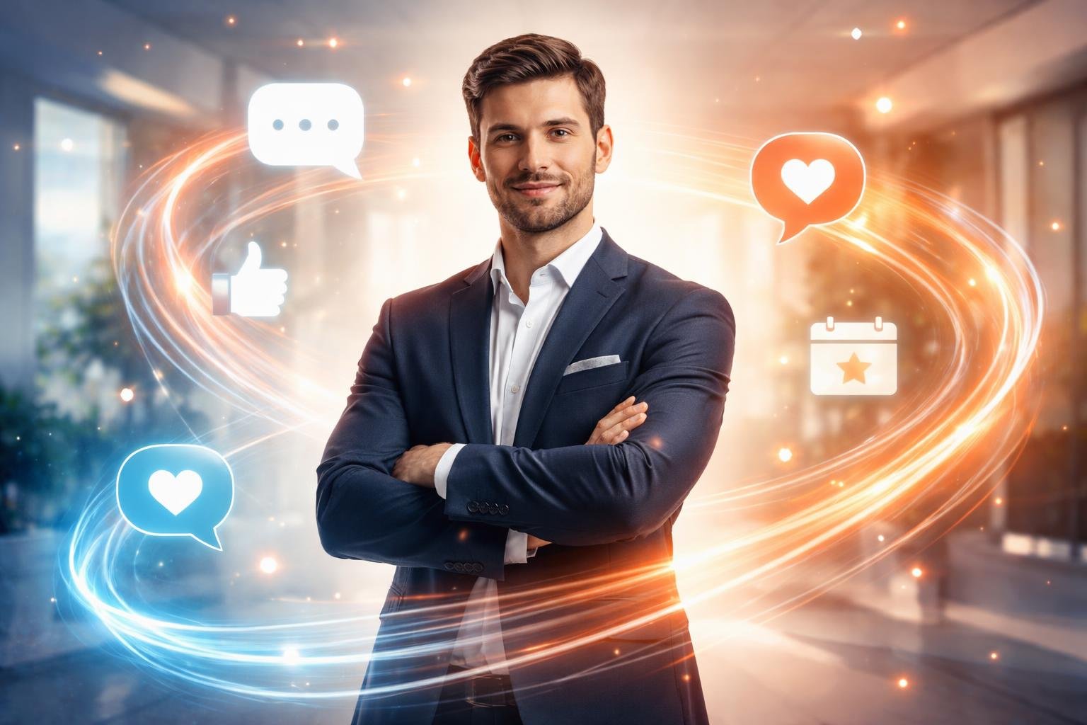 A személyes márka építését mutató vizuális koncepció portréval és ötletekkel.