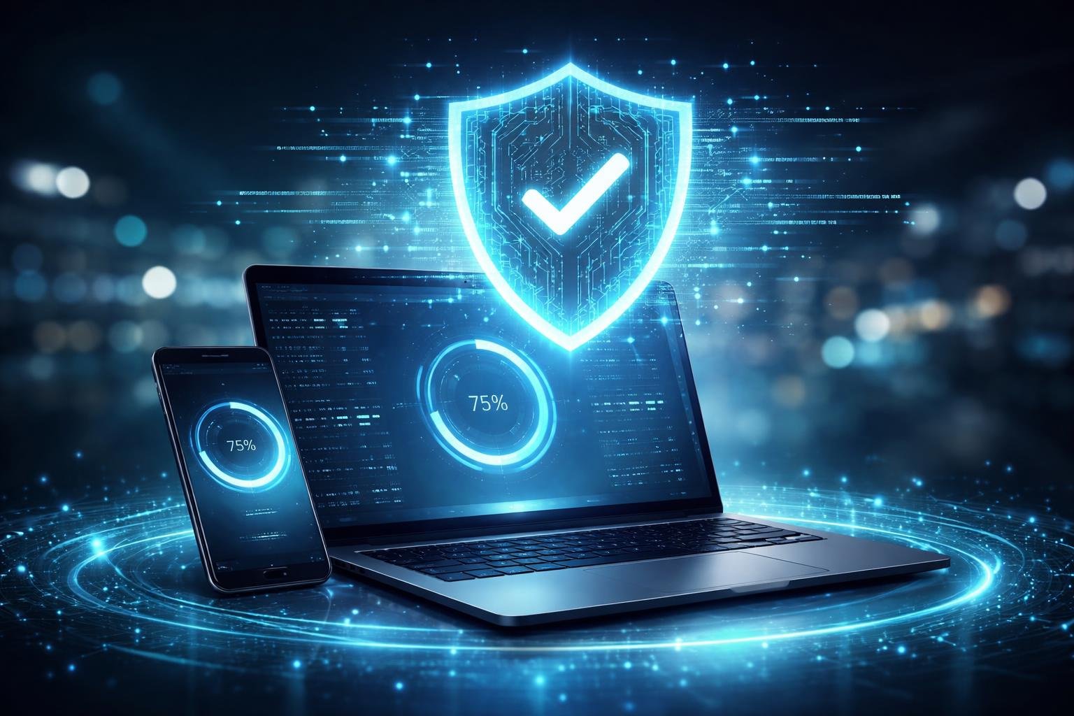 Kijelzőn felugró frissítés értesítés; számítógép biztonsága, teljesítménye és adatai nyugalmát.